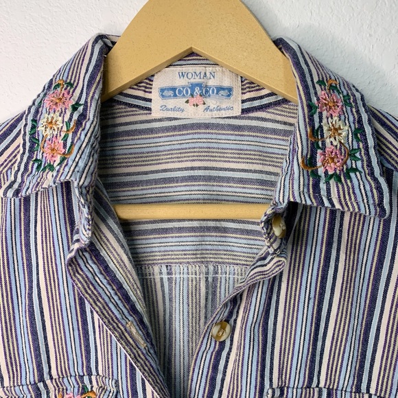 Vintage Striped button-up sleeveless shirt - Picture 4 of 7